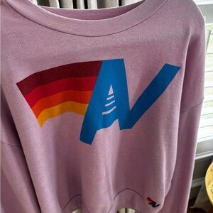 Aviator Nation Purple Sweatshirt with Colorful Graphic